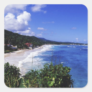 Pegatina Cuadrada Bahía larga, Puerto Antonio, Jamaica
