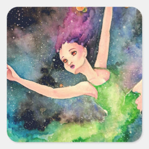 Pegatina Cuadrada Bailando Con el Universo
