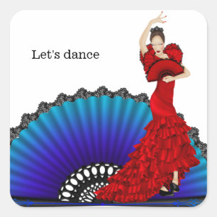 Pegatina Cuadrada Bailarín de flamenco