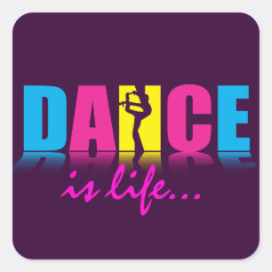 Pegatina Cuadrada Bailarín personalizado de la danza