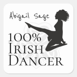 Pegatina Cuadrada Bailarina 100% de danza irlandesa suave de zapatos