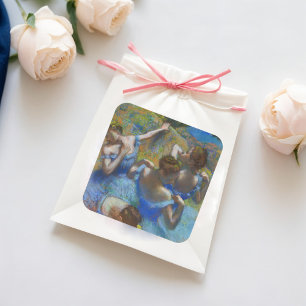 Pegatina Cuadrada Bailarinas azules, arte degas