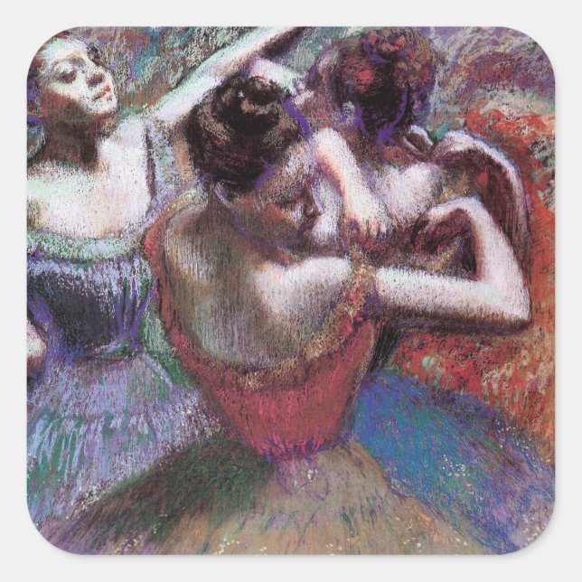 Pegatina Cuadrada Bailarinas de Degas (Anverso)