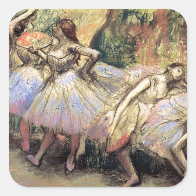 Pegatina Cuadrada Bailarinas de Degas (Anverso)