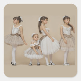 Pegatina Cuadrada Bailarinas románticas