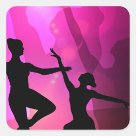 Pegatina Cuadrada Bailarines de Ballet