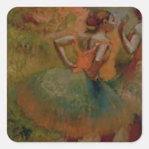 Pegatina Cuadrada Bailarines de Edgar Degas el que llevan las