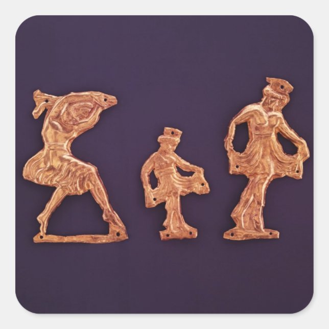 Pegatina Cuadrada Bailarines de la diosa Demeter (Anverso)