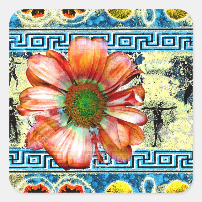 Pegatina Cuadrada Baile Antiguo (Anverso)