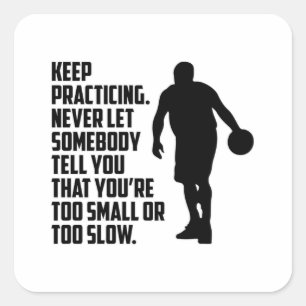 Pegatina Cuadrada Baile de fans del equipo de baloncesto deportivo d