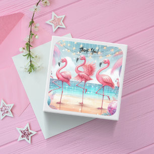 Pegatina Cuadrada Baile de Flamencos y Agradecimiento de Celebración
