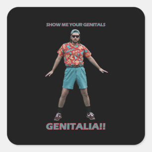 Pegatina Cuadrada Baile Genitals
