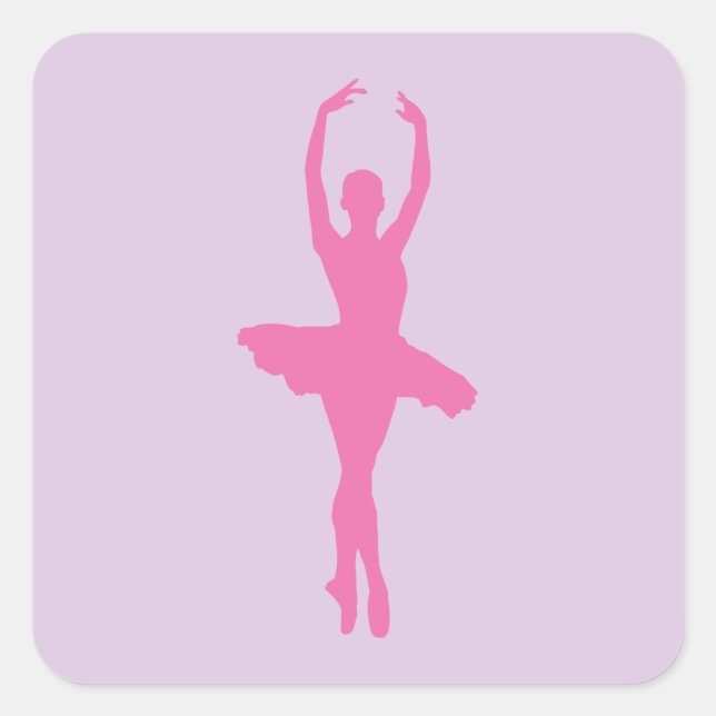 Pegatina Cuadrada Baile rosa Ballerina (Anverso)