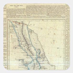 Pegatina Cuadrada Baja California, México