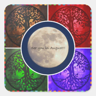 Pegatina Cuadrada Bajo Cielos de Agosto...