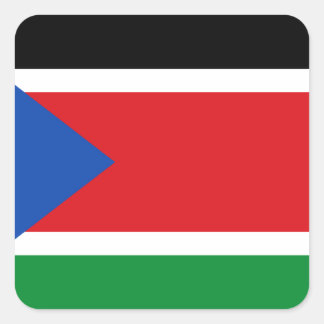 Pegatina Cuadrada ¡Bajo costo! Bandera de Sudán del Sur