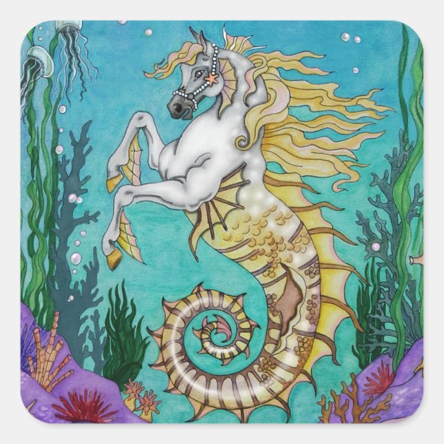 Pegatina Cuadrada Bajo WaterHorse (Anverso)