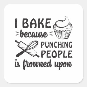 Pegatina Cuadrada Baker Bakery Bake Bread Baking Funny Gift