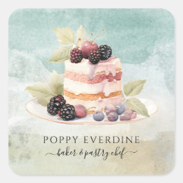 Pegatina Cuadrada Baker Bakery Pastry Chef Comedor