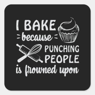 Pegatina Cuadrada Baker Panadería Bake Bread Baking Gift Idea