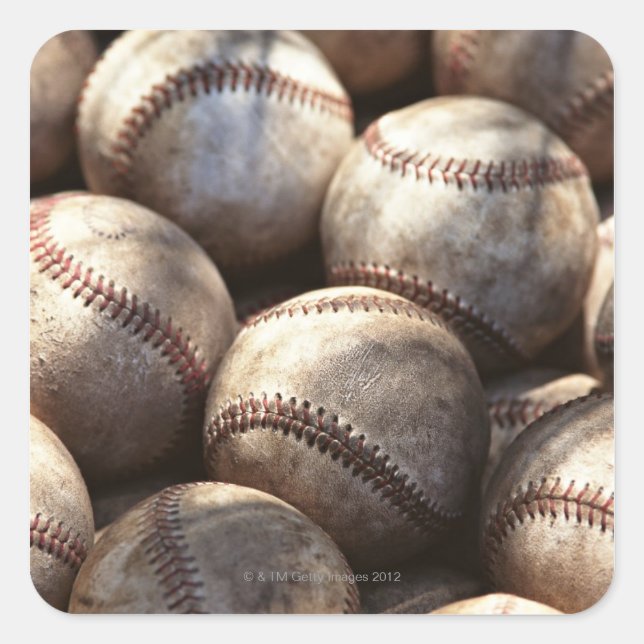 Pegatina Cuadrada Bala de béisbol (Anverso)