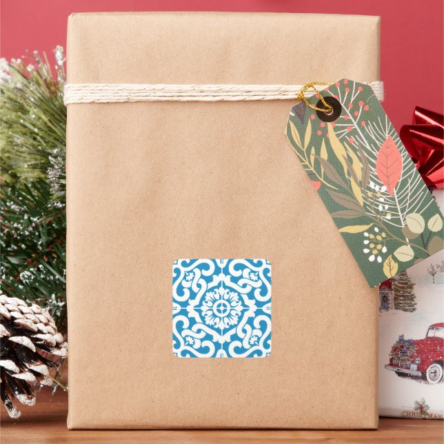 Pegatina Cuadrada Baldosas azules de Portugal 1 (Vacaciones)