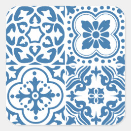 Pegatina Cuadrada Baldosas azules portuguesas 2