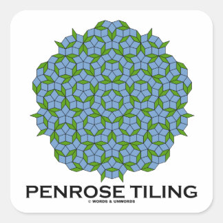 Pegatina Cuadrada Baldosas de penrose (simetría de cinco veces)
