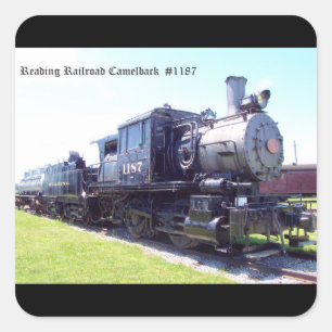 Pegatina Cuadrada Baldwin construyó Leyendo Camelback Ferroviario #1