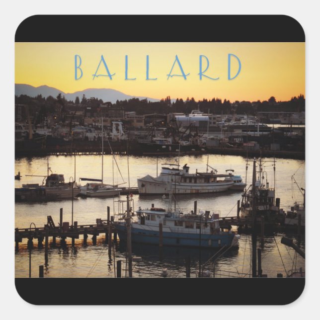 Pegatina Cuadrada Ballard Boats (Anverso)