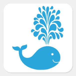 Pegatina Cuadrada Ballena divertida