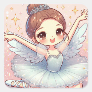 Pegatina Cuadrada Ballerina