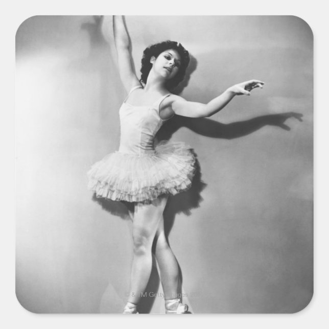 Pegatina Cuadrada Ballerina 2 (Anverso)