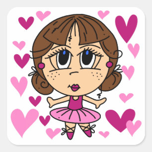 Pegatina Cuadrada Ballerina Chica