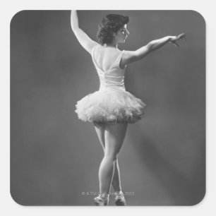 Pegatina Cuadrada Ballerina en Tutu