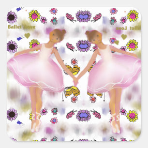 Pegatina Cuadrada Ballerinas