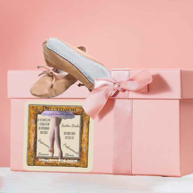 Pegatina Cuadrada Ballet Dance Wood (Subido por el creador)