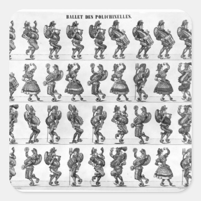 Pegatina Cuadrada Ballet de las Polichinelles (Anverso)