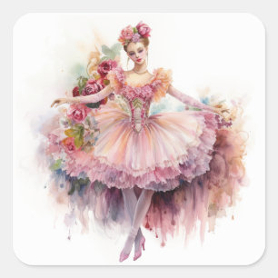 Pegatina Cuadrada Ballet El Cascanueces, Vals de las Flores 