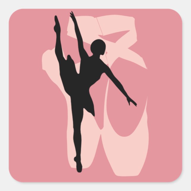 Pegatina Cuadrada Ballet Pointe (Anverso)
