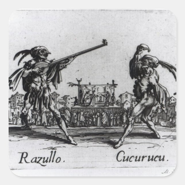 Pegatina Cuadrada Balli de Sfessania, c.1622 (Anverso)