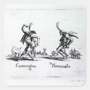 Pegatina Cuadrada Balli de Sfessania, c.1622