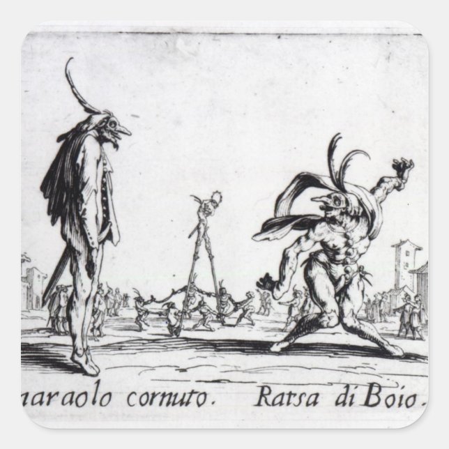 Pegatina Cuadrada Balli de Sfessania, c.1622 (Anverso)