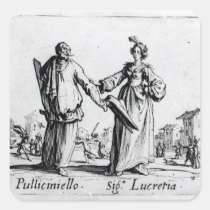 Pegatina Cuadrada Balli de Sfessania, c.1622 2