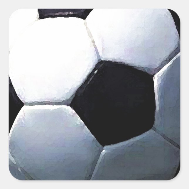 Pegatina Cuadrada Balón de fútbol (Anverso)
