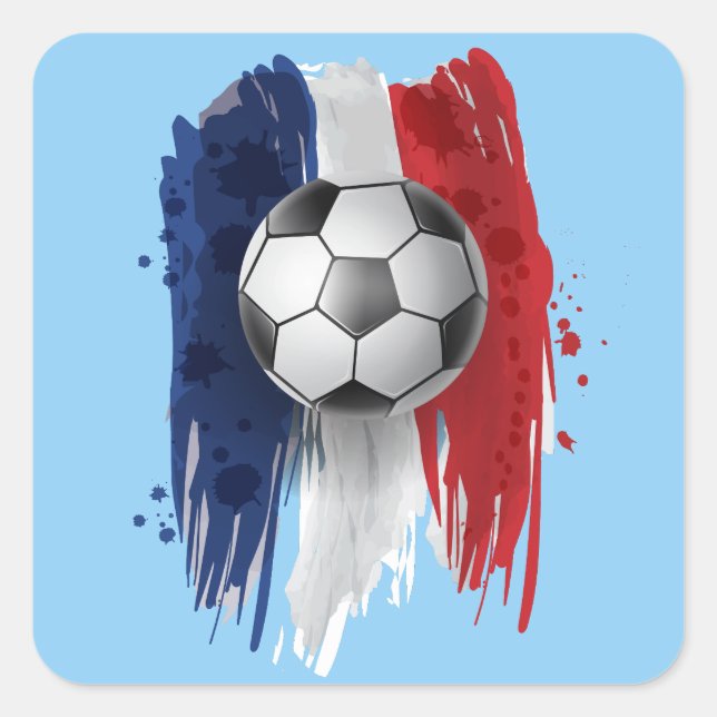 Pegatina Cuadrada balón de fútbol de Francia (Anverso)