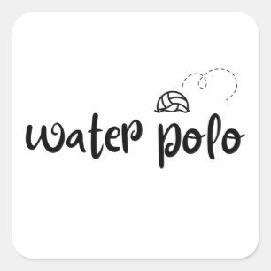 Pegatina Cuadrada Balón de waterpolo
