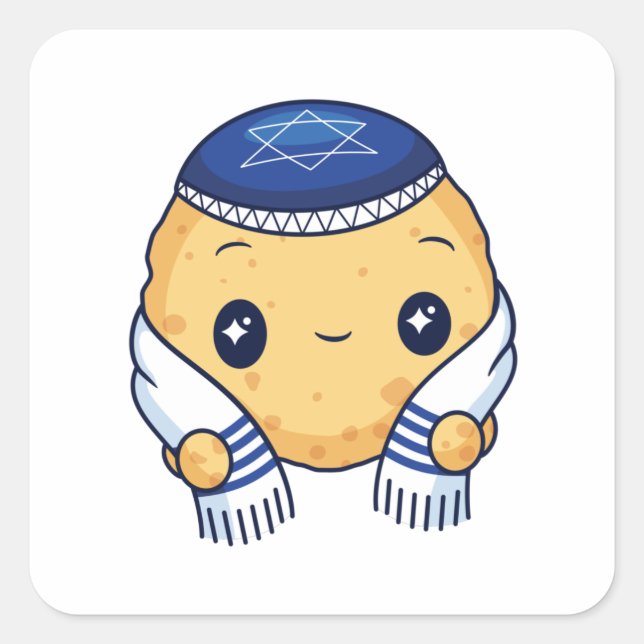 Pegatina Cuadrada Balón Matzah (Anverso)