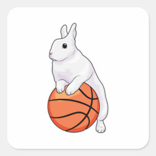 Pegatina Cuadrada Baloncestista Bunny