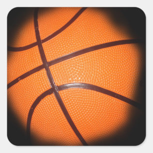 Pegatina Cuadrada Baloncesto